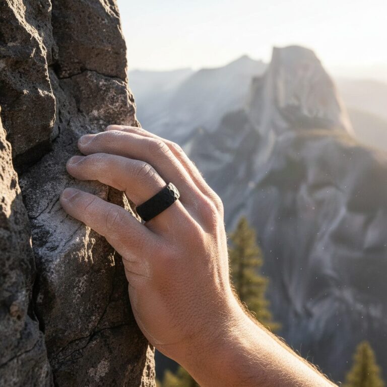 Dragon Scale 8.7mm Charcoal Gray Mens Silicone Ring