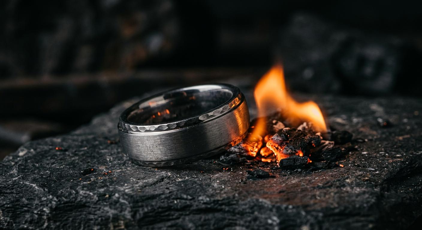 tungsten ring in fire