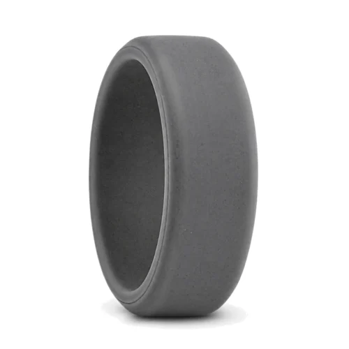 Flat 8mm Gray Men's Silicone Ring