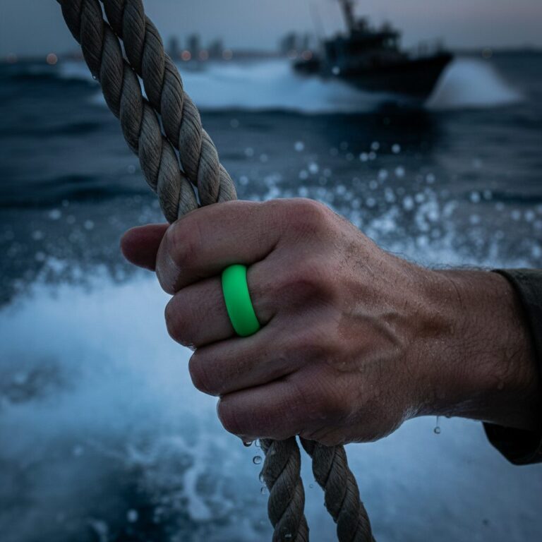 8mm Dome Green Silicone Ring