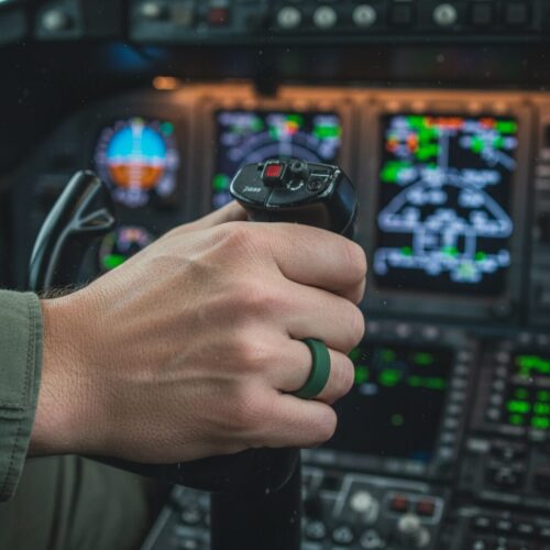 Mr-Performance-8mm-Flat-Dark-Green-Silicone-Rings-1-Military-_-Tactical Flat 8mm Dark Green Men’s Silicone Ring