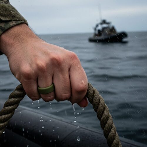 Mr-Performance-8mm-Flat-Khaki-Silicone-Rings-Military-_-Tactical Flat 8mm Khaki Men’s Silicone Ring