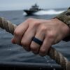 Flat 8mm Navy Men’s Silicone Ring