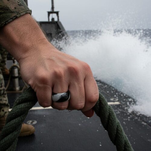 Mr-Twilight-9mm-Dome-Black-and-White-Mens-Silicone-Rings-Military-_-Tactical 8.7mm Dome Black and White Mens Silicone Ring