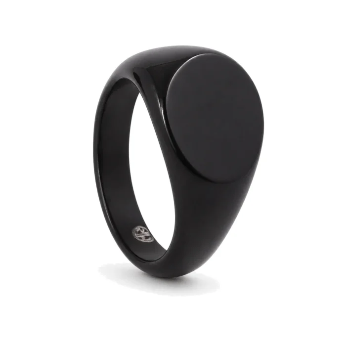 Geo: Polished Black Geometric Signet Ring