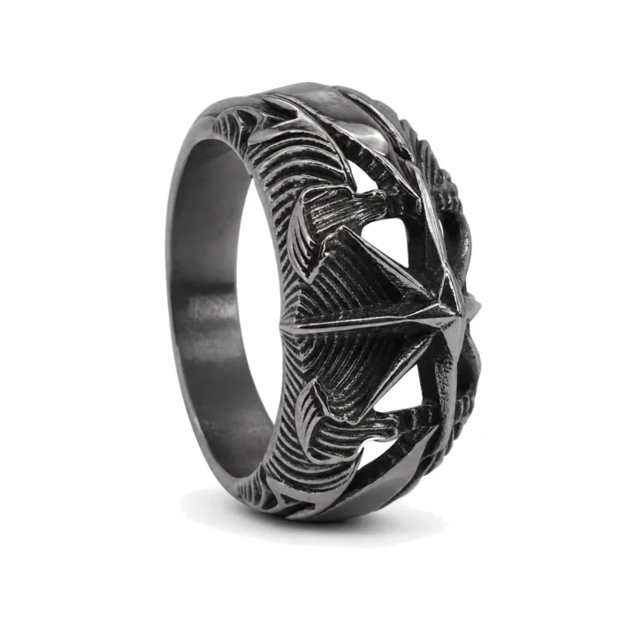 Polaris Aged Compass Signet Ring