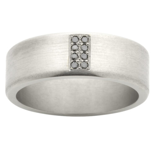 8 Diamond Matte Titanium Mens Ring 8 Diamond Matte Titanium Mens Ring