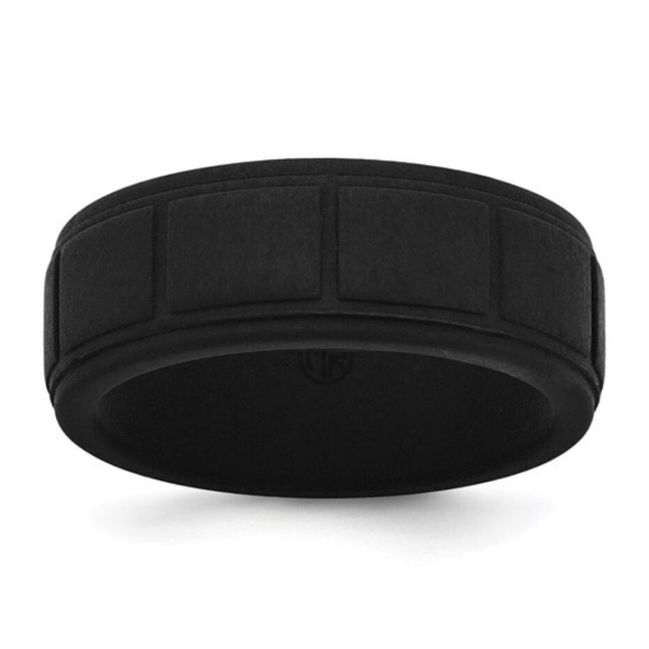 Mens Black Silicone Ring Australia