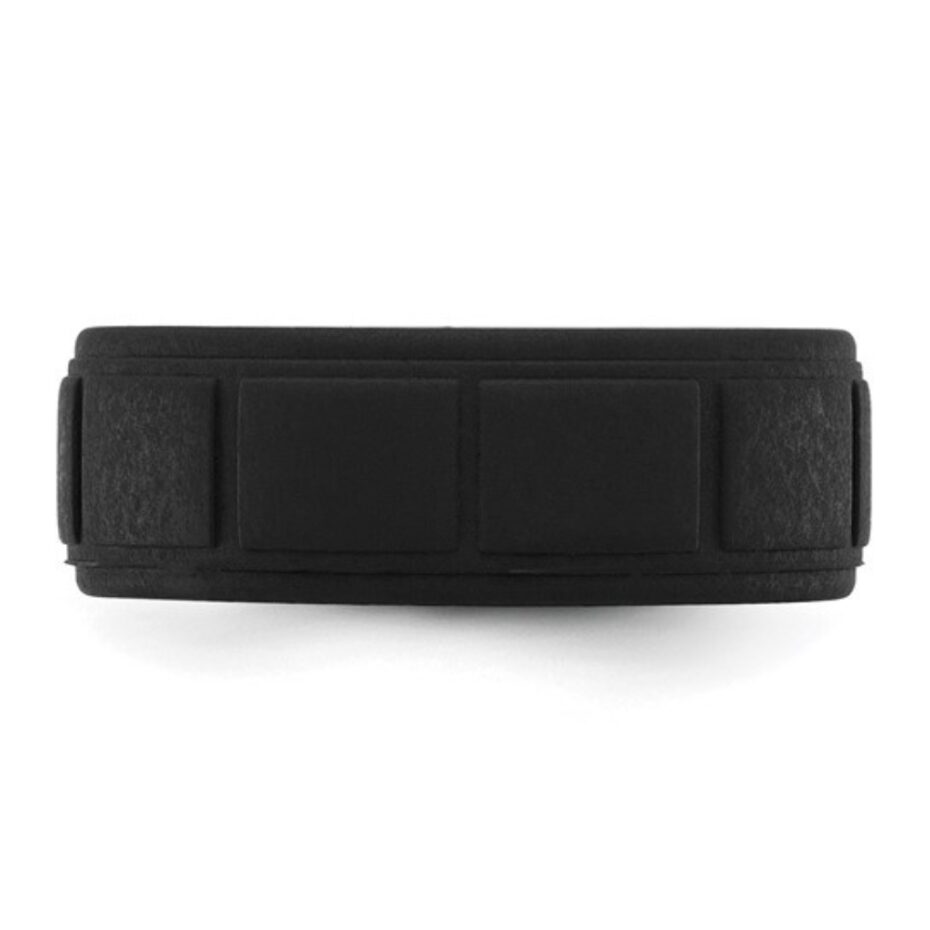 Mens Black Silicone Ring Australia