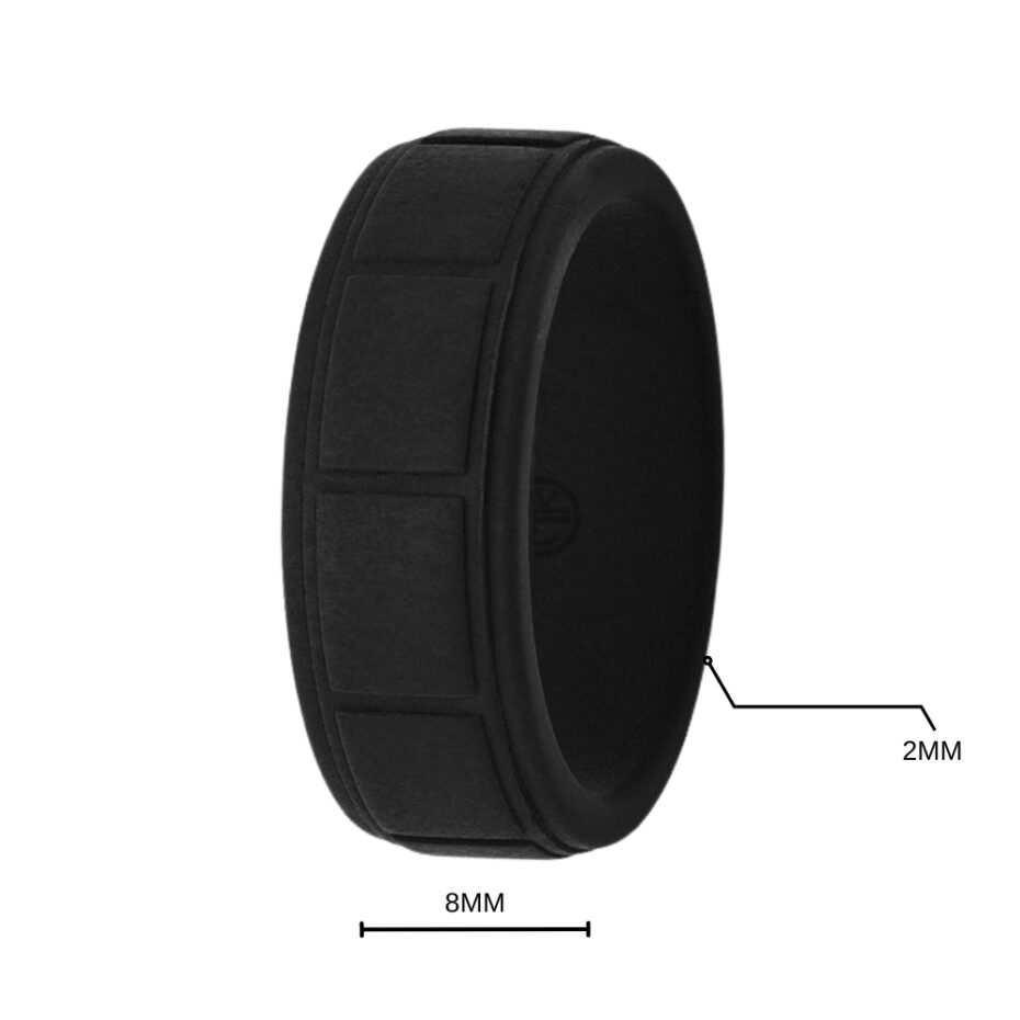 Mens Black Silicone Ring Australia