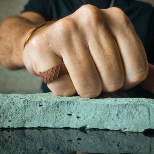 Cosmoid Bronze Silicone Ring Mens Dragon Silicone Ring Bronze