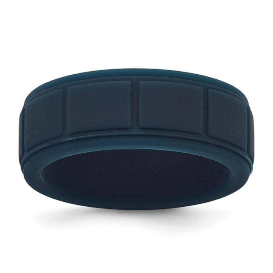 Mens Dark Blue Silicone Ring Australia