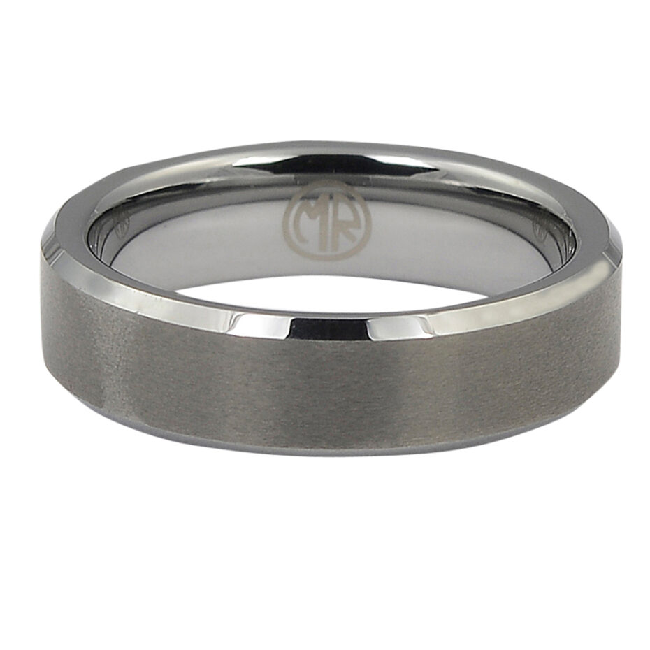 Mens Brushed Tungsten 6mm Wedding Ring