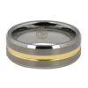 Tungsten 8mm Mens Wedding Ring With Gold