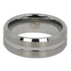 Brushed Tungsten 8mm Ring with Polished Centerline
