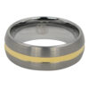 Tungsten Dome 8mm Mens Wedding Ring With Gold