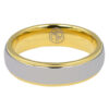 Polished 6mm Tungsten Ring with Gold Step Edge