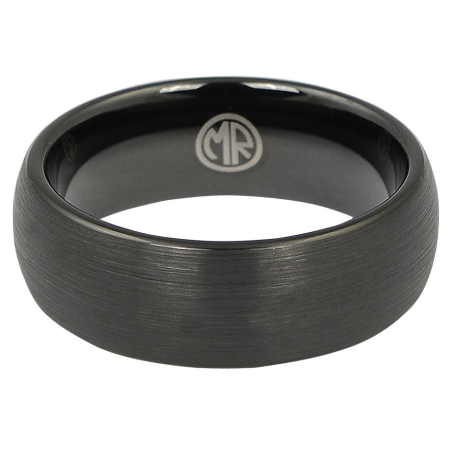 Black Tungsten 8mm Ring With Brushed Finish