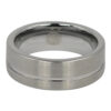 Brushed Tungsten 8mm Mens Ring With Offset Groove