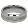 8mm Tungsten Zirconium Mens Engagement Ring