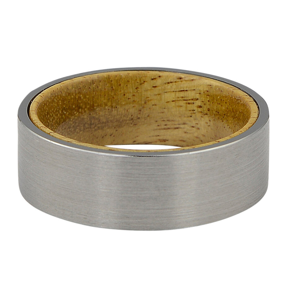 Tungsten and Koa Wood 8mm Mens Ring