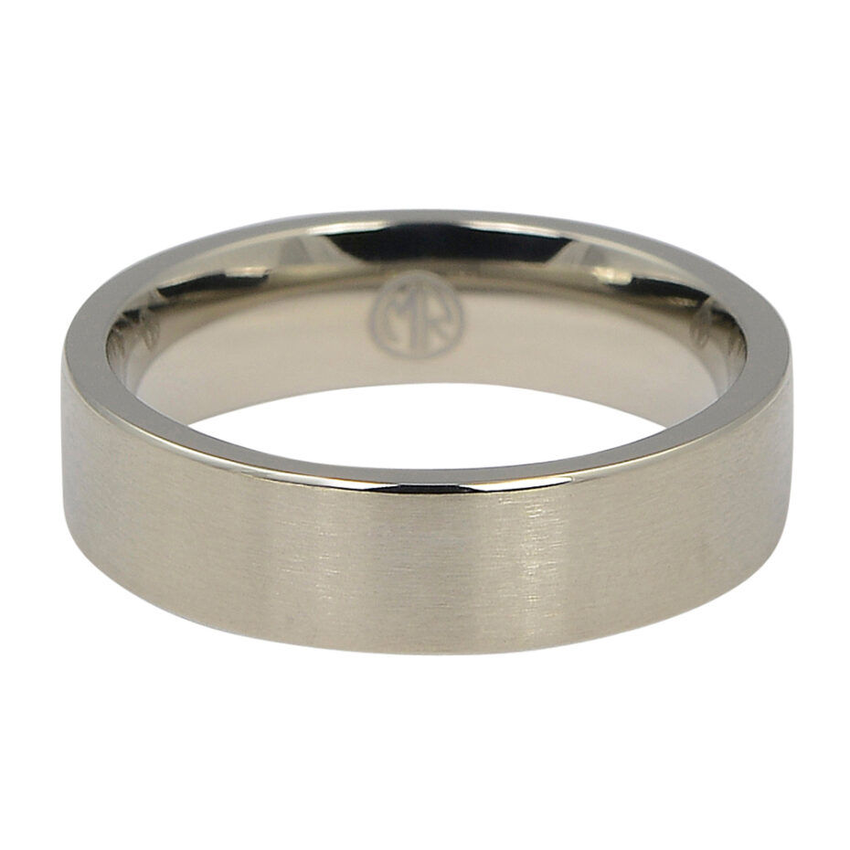 Titanium Satin Finish Mens 6mm Wedding Ring