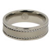 Titanium 7mm Mens Ring with Rope Edges