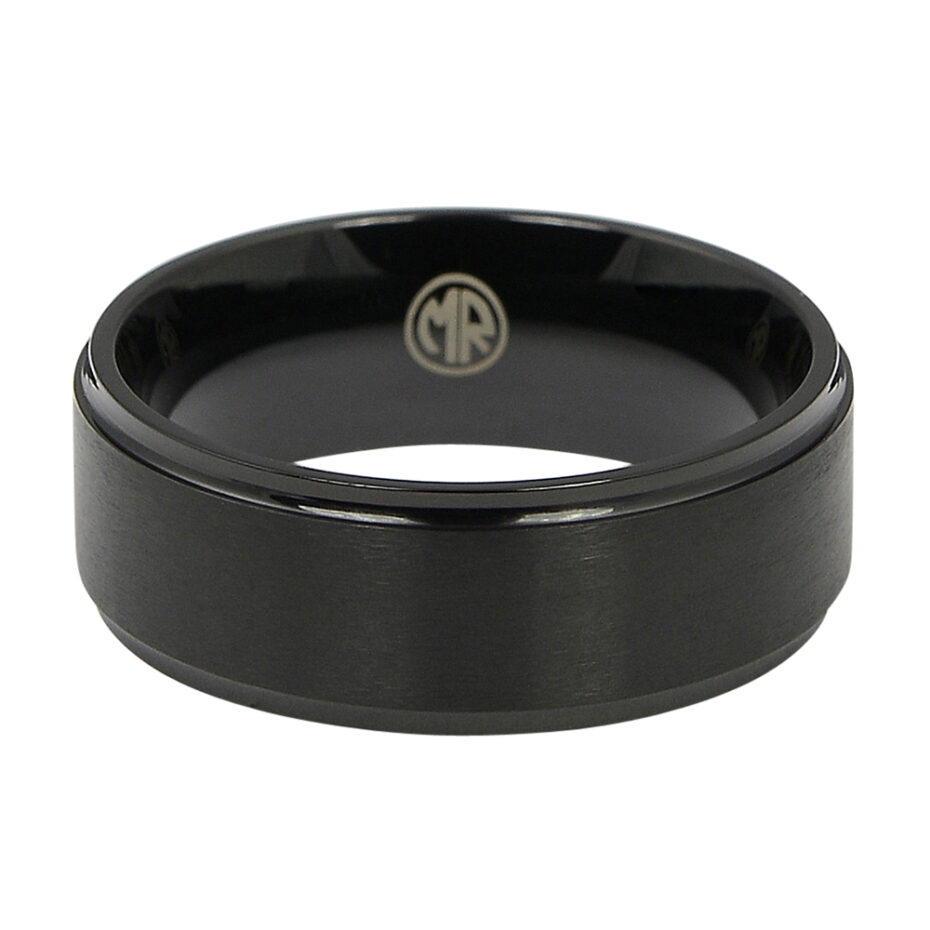 Mens Black Titanium 8mm Ring