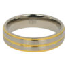 Gold And Satin Finish Titanium 6mm Wedding Band