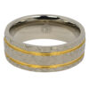 Hammered Gold And Titanium 8mm Wedding Band