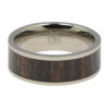 Titanium 8mm Mens Ring with Dark Hawaiian Koa Wood Centerpiece