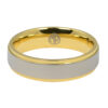 Satin Titanium 6mm Men’s Ring with Polished Gold Edge