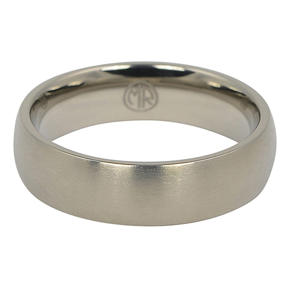 Satin Mens Titanium 6mm Wedding Ring