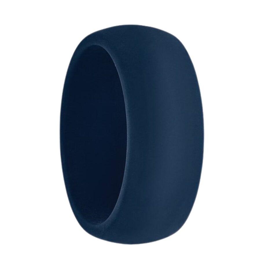 Navy silicone wedding bands for men