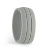 Mens Twin Groove Light Grey Silicone Rings Australia