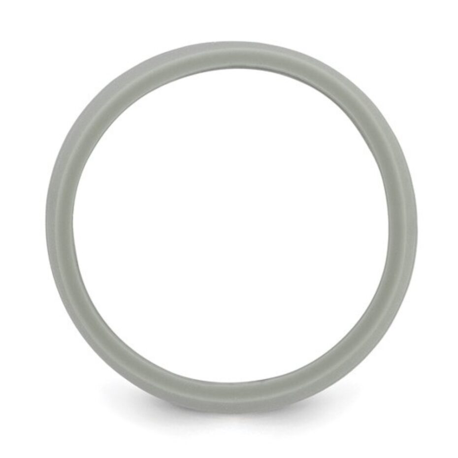 Mens Twin Groove Light Grey Silicone Rings Australia