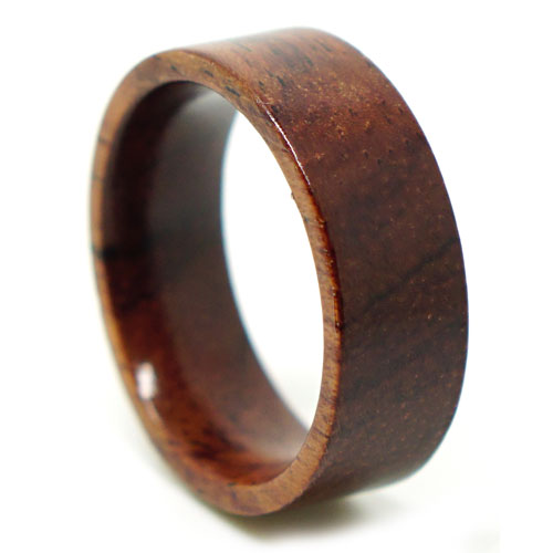 Rosewood 8mm Flat Band Mens Ring