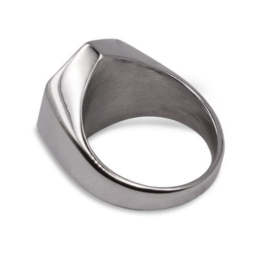 Black Hexagonal Mens Signet Ring