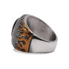 Ignite Gold-Flame Signet Ring with Tiger Eye Stone