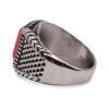 Fire Stone Stainless Steel Signet Ring