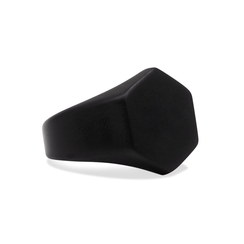 Hexon Black Signet Ring