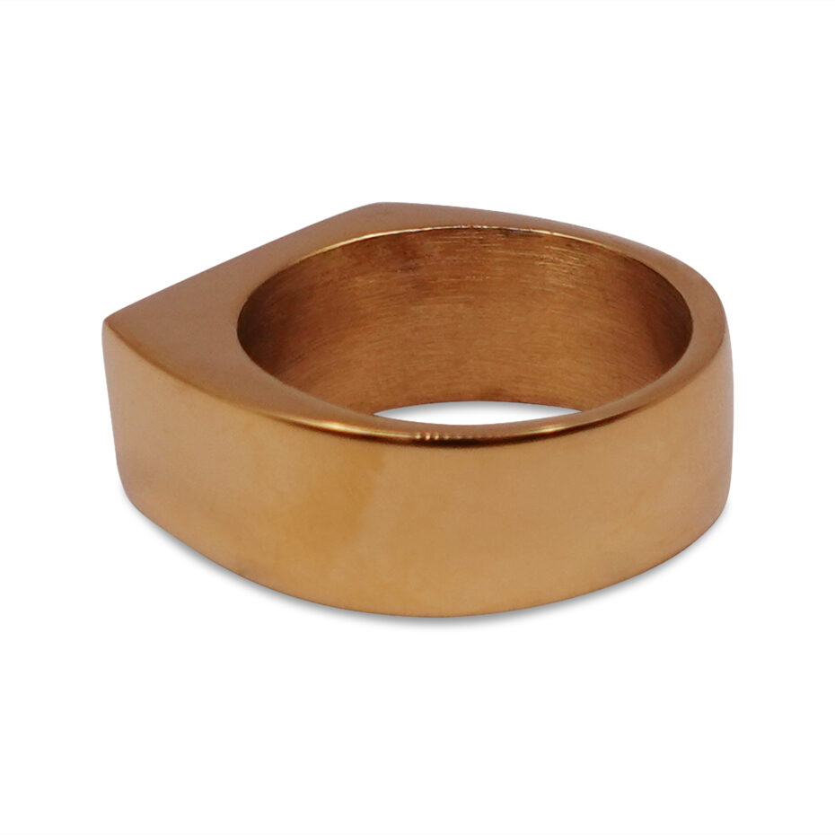 Liam Pointed Edge Gold Signet Ring