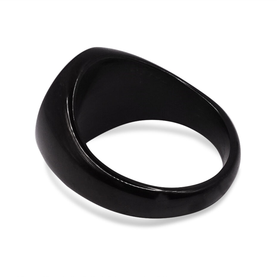 Geo: Polished Black Geometric Signet Ring