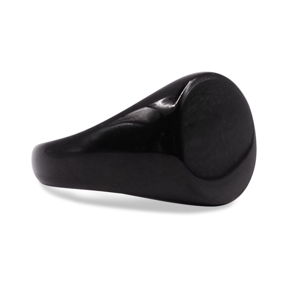 Geo: Polished Black Geometric Signet Ring