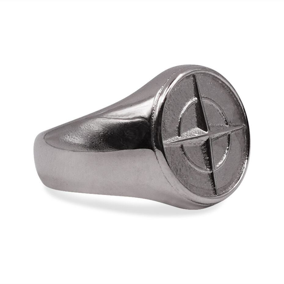 Meridian Compass Minimalist Signet Ring