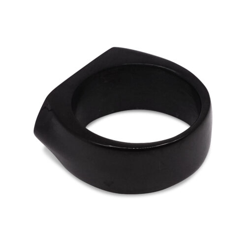 Liam Pointed Edge Black Signet Ring