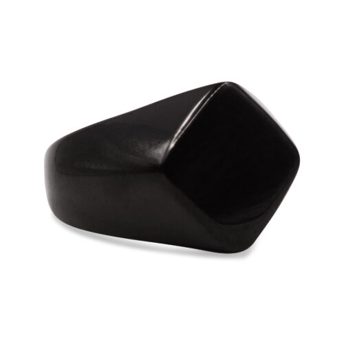 Zenith Diamond-Faced Black Signet Ring