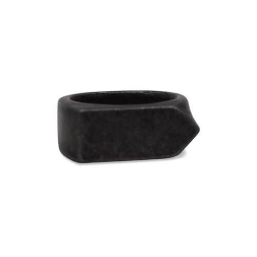 SIG-033-Aged-Dark-Steel-Flat-Mens-Signet-Ring-4.jpg Liam Pointed Edge Raw Brushed Signet Ring