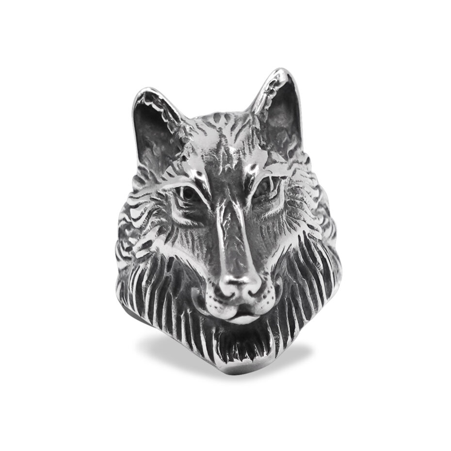 Lupus Steel Wolf Signet Ring