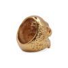 Skullstice Gold Polished Signet Ring with Large Skull Head